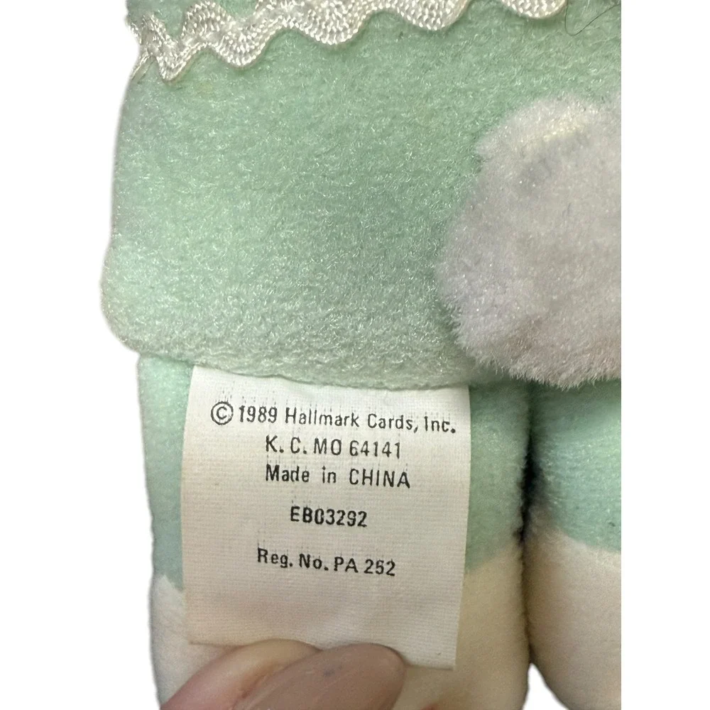 Vintage 80s Hallmark Easter Bunny Duck Plush Squeak Toys Baby Lovey Stuffed Pair